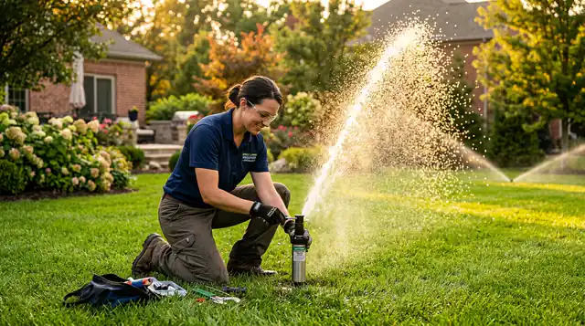 Irrigation professional at work